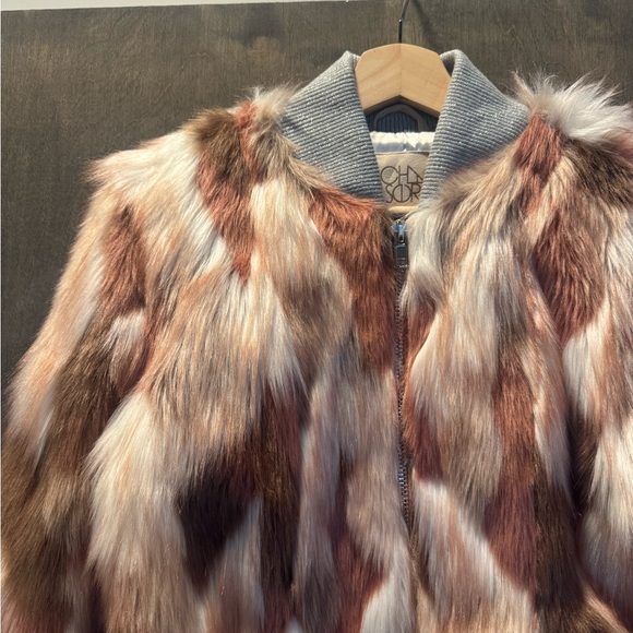 Faux Fur Multicolor Bomber Jacket - Picture 3 of 6